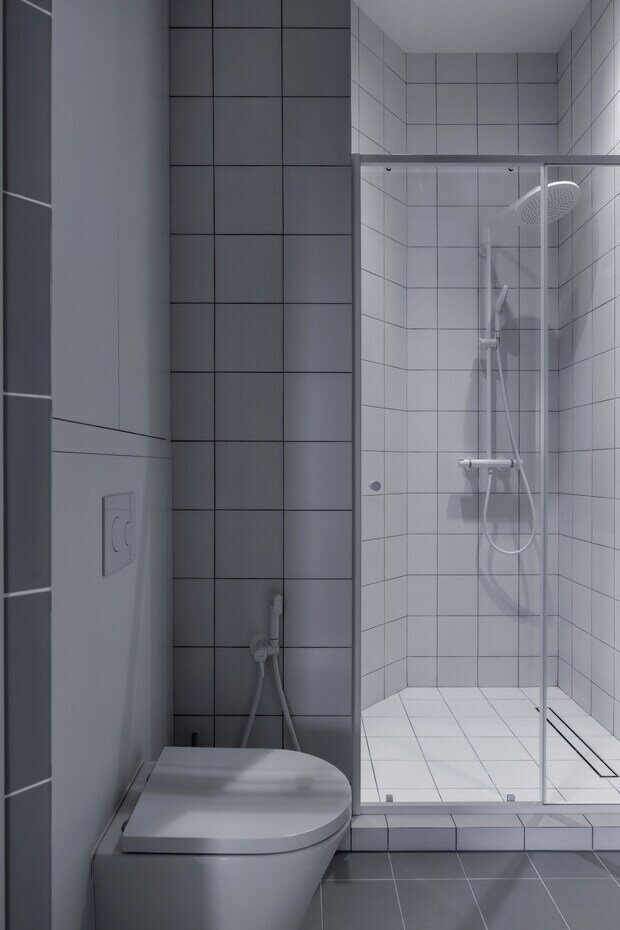 Фотография: Ванная в стиле Скандинавский, Современный, Малогабаритная квартира, Квартира, Проект дня, Москва, 2 комнаты, до 40 метров, Александра Лаврова – фото на INMYROOM