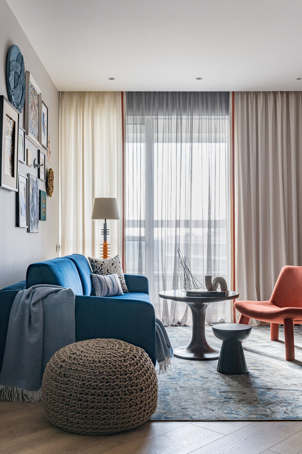 Фотография: Гостиная в стиле Современный, Эклектика, Проект дня, Екатеринбург, 3 комнаты, 60-90 метров, Ольга Коваленко – фото на INMYROOM