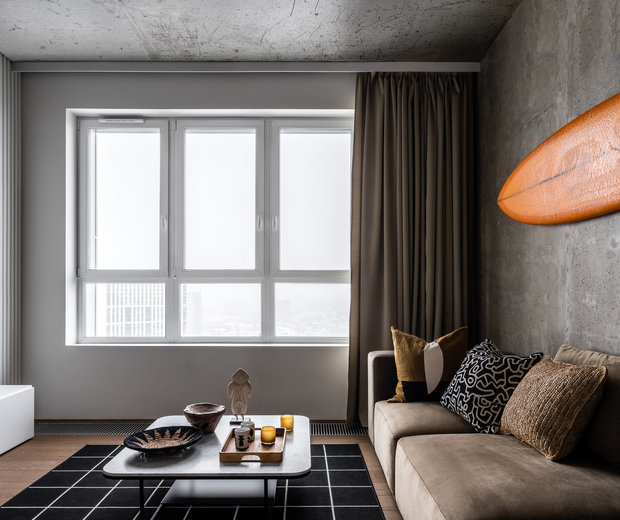 Фотография: Гостиная в стиле Лофт, Современный, Квартира, Студия, Проект недели, Москва, Geometrium, до 40 метров – фото на INMYROOM