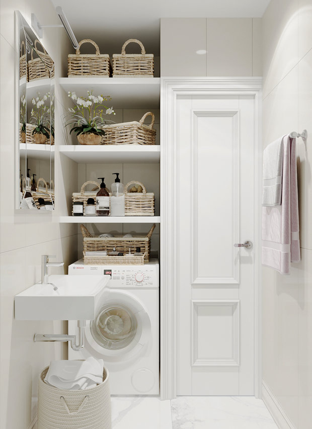 Визуализация интерьера ванной комнаты в скандинавском стиле