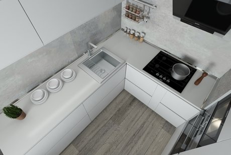 Гостиная в квартире-дуплексе. 32м²