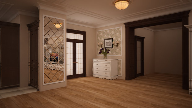 Фото из портфолио Гостиная коттеджа в г. Домодедово в классическом стиле – фотографии дизайна интерьеров на INMYROOM