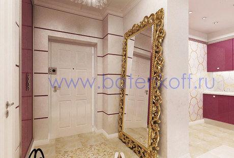 Дизайн проект прихожей в квартире созданной для девушки 