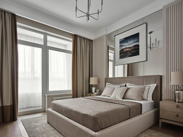 Фотография: Спальня в стиле Классический, Современный, Квартира, Проект недели, Москва, Лидия Большакова, NW-Interior, 3 комнаты, 60-90 метров – фото на INMYROOM