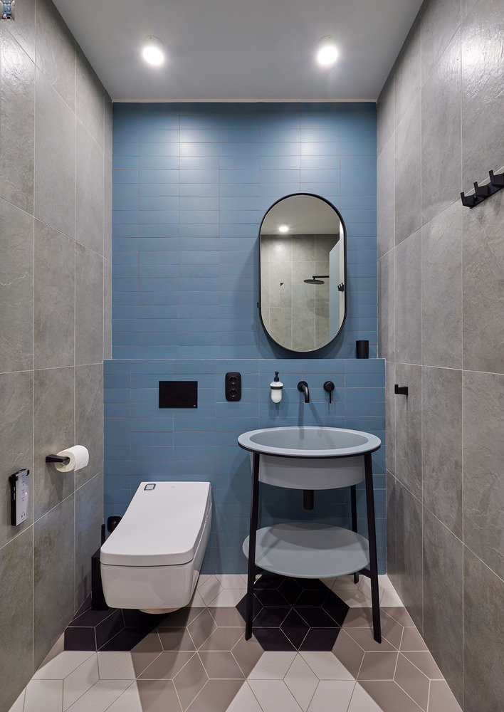 Фотография: Ванная в стиле Современный, Проект недели, Дом и дача, Долгопрудный, Таунхаус, 4 и больше, 60-90 метров, Дарья Косачева, небольшая спальня – фото на INMYROOM