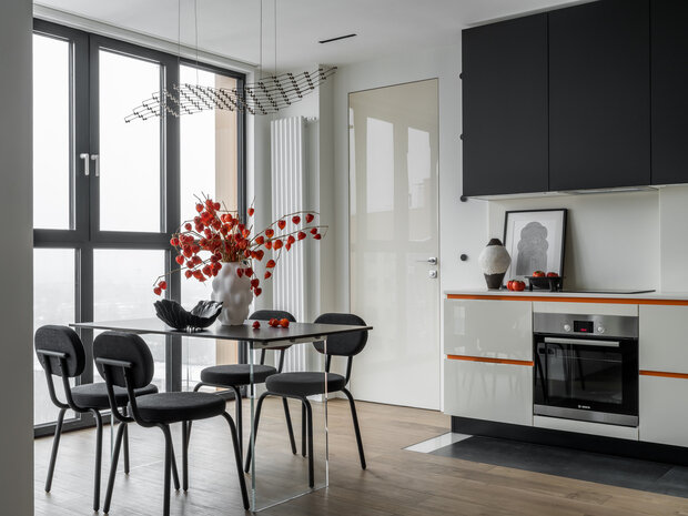 Фотография: Кухня и столовая в стиле Современный, Квартира, Проект дня, Москва, 2 комнаты, 60-90 метров, Анастасия Дубовскова, ЖК «Яуза Парк» – фото на INMYROOM