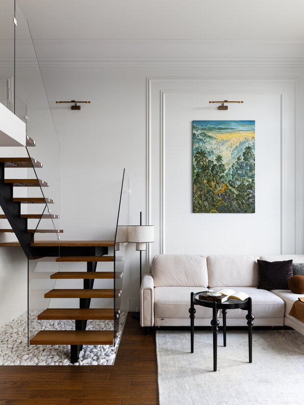 Фотография: Гостиная в стиле Классический, Современный, Эклектика, Проект дня, Пентхаус, Москва, Раменское, 2 комнаты, 60-90 метров, Мариетта Мнацаканян – фото на INMYROOM