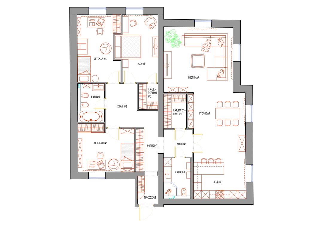 Фото из портфолио Квартира с мансардной крышей – фотографии дизайна интерьеров на INMYROOM Фото из портфолио Квартира с мансардной крышей – фотографии дизайна интерьеров на INMYROOM