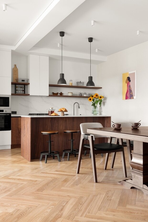Фотография: Кухня и столовая в стиле Современный, Эко, Дом, Проект недели, Дом и дача, Казахстан, 4 и больше, Более 90 метров, Алматы, Юлия Кравцова – фото на INMYROOM