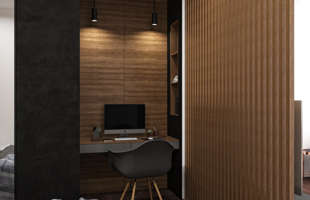 Фотография: Кабинет в стиле Современный, Лофт, Квартира, Перепланировка, Химки, Панельный дом, 1 комната, 40-60 метров, Андрей Рыбаков – фото на INMYROOM