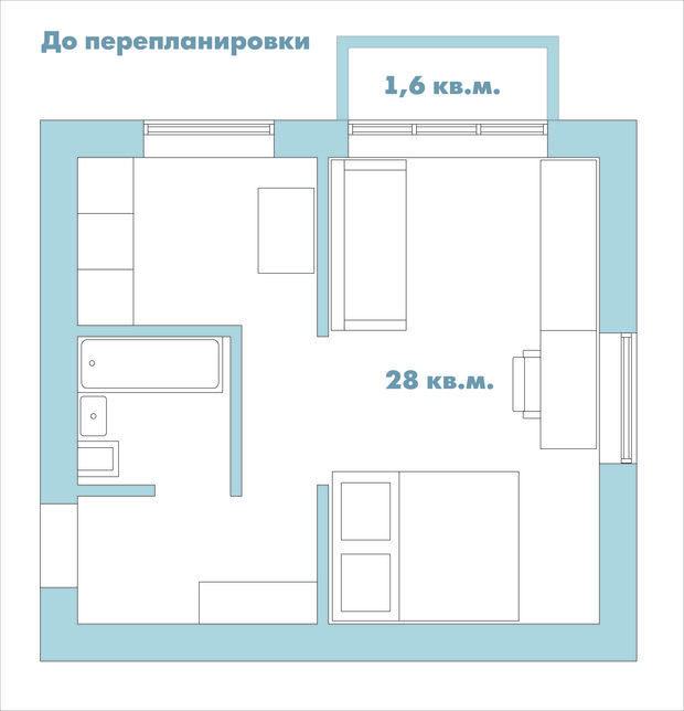 Фото из портфолио Проект однушки "Хрущформация" – фотографии дизайна интерьеров на INMYROOM