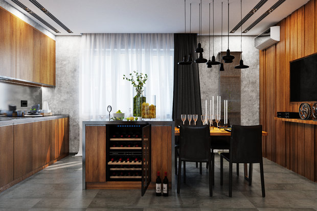 Фото из портфолио Мягкий и модный - интерьер для кухни в минималистичном стиле – фотографии дизайна интерьеров на INMYROOM