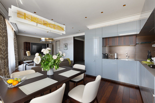 Фотография: Кухня и столовая в стиле Современный, Гостиная, Интерьер комнат, Проект недели – фото на INMYROOM