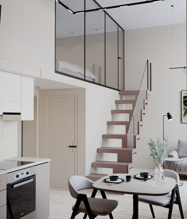 Фото из портфолио двухуровневая квартира2 – фотографии дизайна интерьеров на INMYROOM