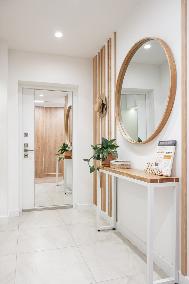 Фотография: Прихожая в стиле Скандинавский, Современный, Эко, Квартира, Проект недели, Москва, Монолитный дом, 4 и больше, Более 90 метров, бюро «Образ жизни», Анастасия Кутовая – фото на INMYROOM