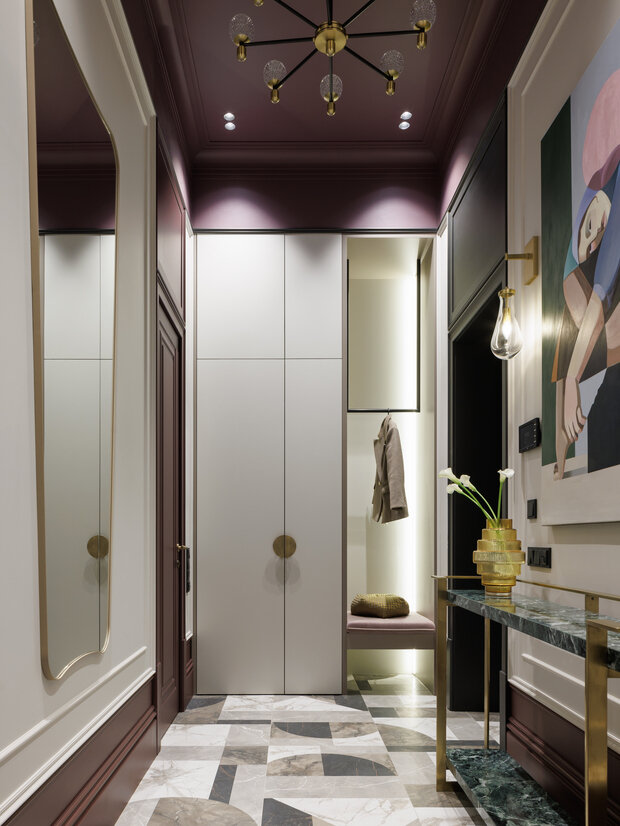 Фотография: Прихожая в стиле Классический, Современный, Квартира, Проект дня, Санкт-Петербург, Кирпичный дом, 2 комнаты, 40-60 метров, современный с элементами неоклассики, AM|Interior studio – фото на INMYROOM
