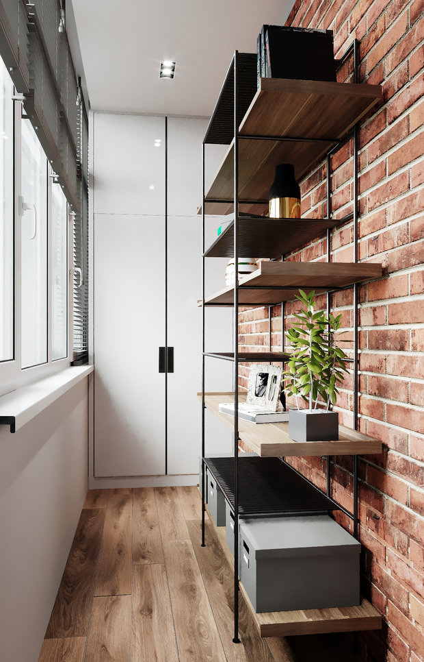 Фотография: Балкон в стиле Лофт, Современный, Квартира, Проект недели, Подмосковье, Kronospan Castello, 3 комнаты, 60-90 метров, Руслан Просвирин, PROSVIRIN DESIGN STUDIO, Анна Просвирина – фото на INMYROOM