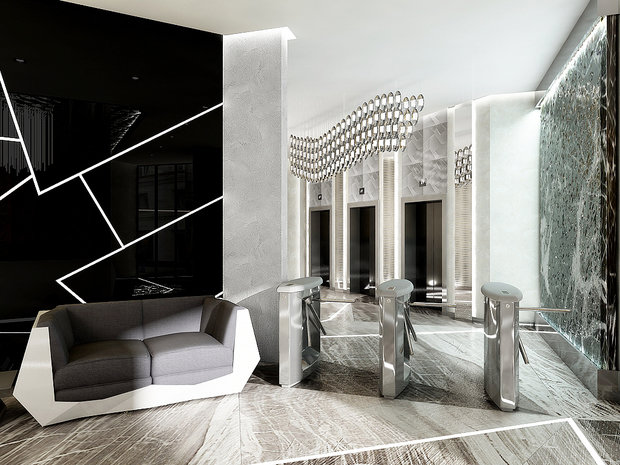 Фото из портфолио Фойе офиса на Зубовской – фотографии дизайна интерьеров на INMYROOM