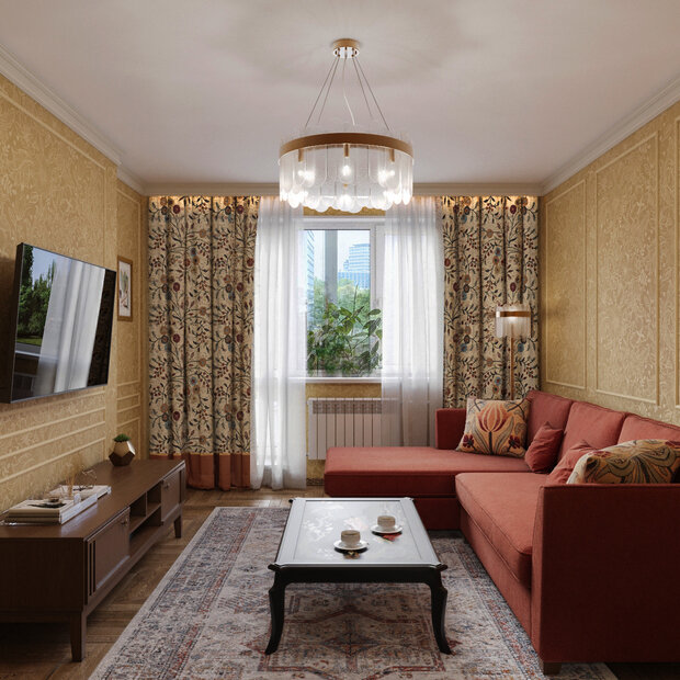 Фотография: Гостиная в стиле Классический, Эклектика, Проект недели, Москва, 4 и больше, Более 90 метров, Ольга Долидзе – фото на INMYROOM