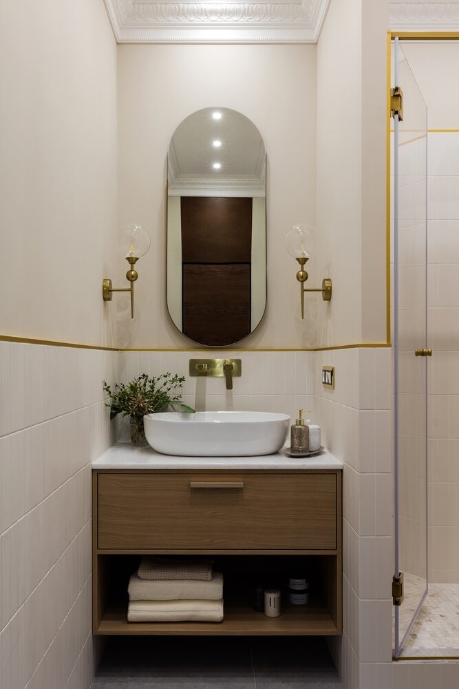 Фотография: Ванная в стиле Классический, Современный, Квартира, Проект недели, Санкт-Петербург, 3 комнаты, 60-90 метров, Олеся Парамонова – фото на INMYROOM Фотография: Ванная в стиле Классический, Современный, Квартира, Проект недели, Санкт-Петербург, 3 комнаты, 60-90 метров, Олеся Парамонова – фото на INMYROOM