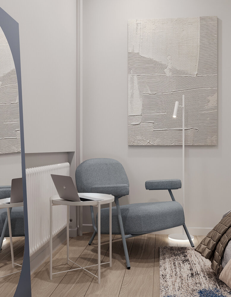 Фотография: Спальня в стиле Современный, Квартира, Проект недели, Москва, 40-60 метров, Башня Вулыха, Студия Василисы Максимаджи, Василиса Максимаджи – фото на INMYROOM Фотография: Спальня в стиле Современный, Квартира, Проект недели, Москва, 40-60 метров, Башня Вулыха, Студия Василисы Максимаджи, Василиса Максимаджи – фото на INMYROOM