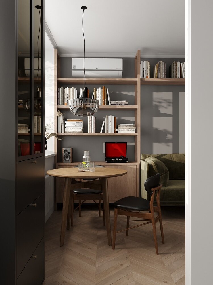 Фотография: Гостиная в стиле Современный, Винтажный, Квартира, Проект недели, Москва, Кирпичный дом, 2 комнаты, 40-60 метров, DSGN HUB – фото на INMYROOM Фотография: Гостиная в стиле Современный, Винтажный, Квартира, Проект недели, Москва, Кирпичный дом, 2 комнаты, 40-60 метров, DSGN HUB – фото на INMYROOM