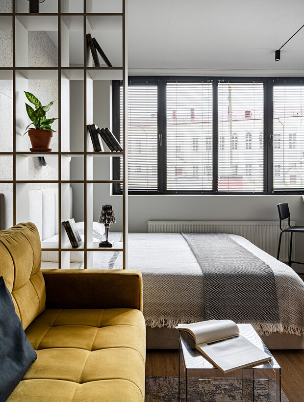 Фотография: Спальня в стиле Современный, Минимализм, Малогабаритная квартира, Квартира, Студия, Проект дня, Казань, до 40 метров, Марьям Разуваева, Антон Разуваев – фото на INMYROOM