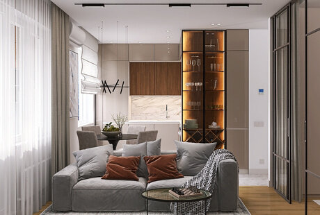 Дизайн интерьера 1к. кв. 43,37 м2 г.Саратов