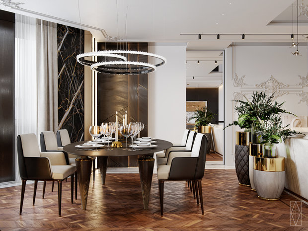 Фото из портфолио Люксовый интерьер квартиры в Москве 130м2 – фотографии дизайна интерьеров на INMYROOM