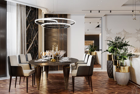 Люксовый интерьер квартиры в Москве 130м2