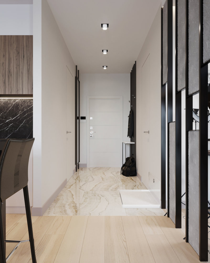 Фотография: Прихожая в стиле Современный, Квартира, Минимализм, Проект недели, Казань, Монолитный дом, 2 комнаты, Более 90 метров, Алина Нургалиева – фото на INMYROOM