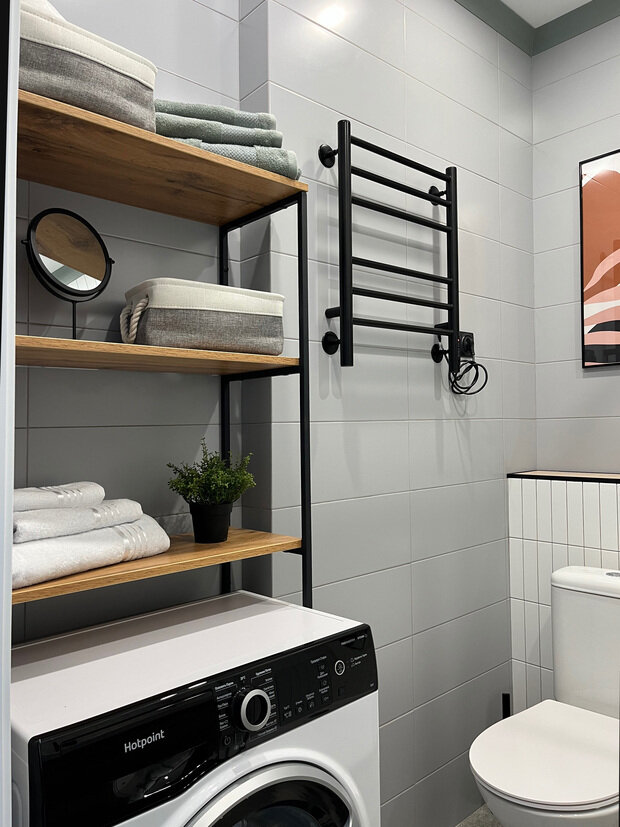 Фотография: Ванная в стиле Скандинавский, Современный, Малогабаритная квартира, Студия, Проект недели, Красногорск, Монолитный дом, Путилково, до 40 метров, Елена Мухачева – фото на INMYROOM