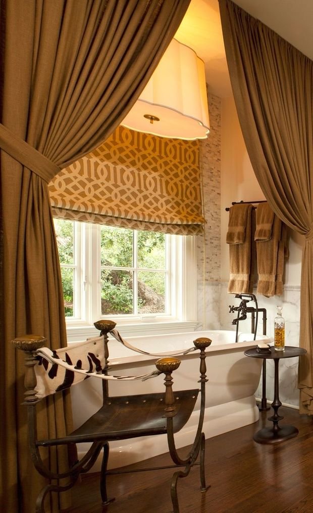 Фотография: Ванная в стиле Прованс и Кантри, Декор интерьера, Текстиль, Советы, Шторы, Балдахин – фото на INMYROOM