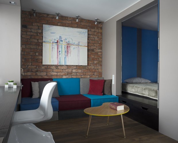 Фото из портфолио СТУДИЯ НА ТУЛЬСКОЙ, 27,5 м2 – фотографии дизайна интерьеров на INMYROOM