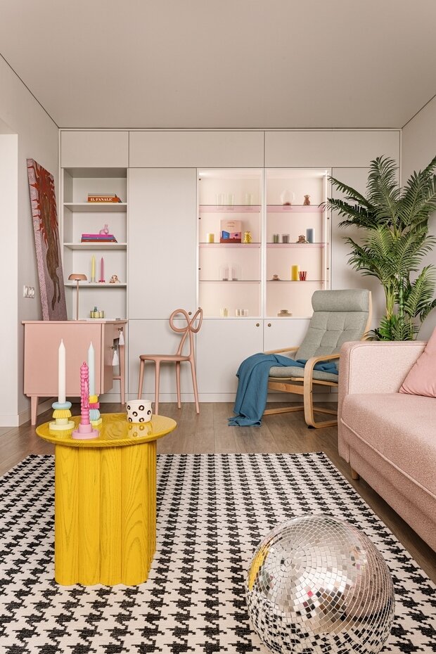 Фотография: Гостиная в стиле Современный, Эклектика, Квартира, Проект дня, Беларусь, Минск, 2 комнаты, Валерия Макаревич, Винтажный – фото на INMYROOM