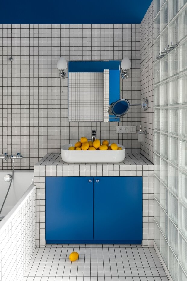 Фотография: Ванная в стиле Скандинавский, Современный, Эклектика, Винтажный, Квартира, Проект недели, Москва, Кирпичный дом, 4 и больше, Более 90 метров, Мария Онучина, Иван Миняев – фото на INMYROOM