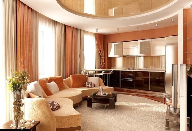 Фото из портфолио Персиковая гостиная в классическом стиле – фотографии дизайна интерьеров на INMYROOM