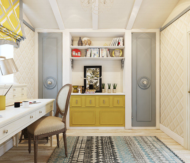 Фотография: Кабинет в стиле Прованс и Кантри, Классический, Современный, Дом, Проект недели, интерьер кабинета, кухня-гостиная дизайн, Челябинск, Валерия Стенникова, Insomnia, американский стиль – фото на INMYROOM