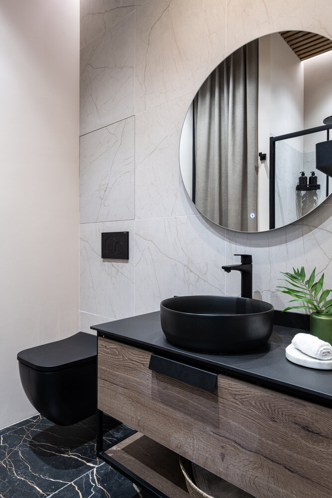 Фотография: Ванная в стиле Современный, Малогабаритная квартира, Квартира, Студия, Проект недели, Москва, Монолитный дом, до 40 метров, Екатерина Егорова-Орлетинова, Екатерина Балданова – фото на INMYROOM Фотография: Ванная в стиле Современный, Малогабаритная квартира, Квартира, Студия, Проект недели, Москва, Монолитный дом, до 40 метров, Екатерина Егорова-Орлетинова, Екатерина Балданова – фото на INMYROOM