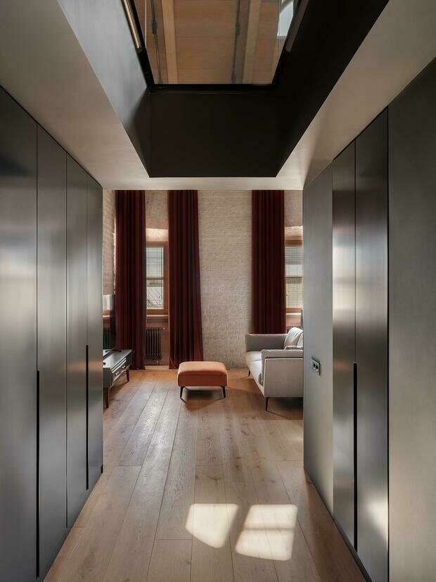 Фотография: Гостиная в стиле Лофт, Современный, Эклектика, Квартира, Проект недели, Москва, Кирпичный дом, 2 комнаты, 60-90 метров, Евгения Ревина – фото на INMYROOM