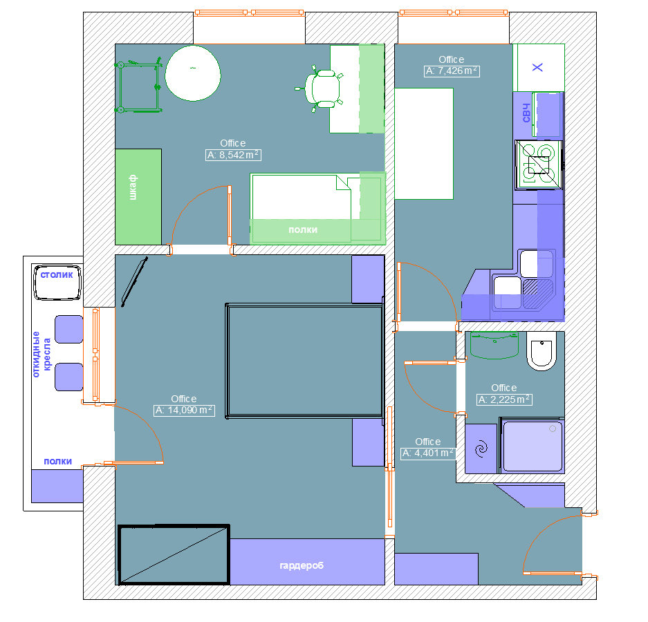Фотография: Планировки в стиле , Квартира, Дома и квартиры, Переделка, Блочный дом, 2 комнаты, до 40 метров – фото на INMYROOM