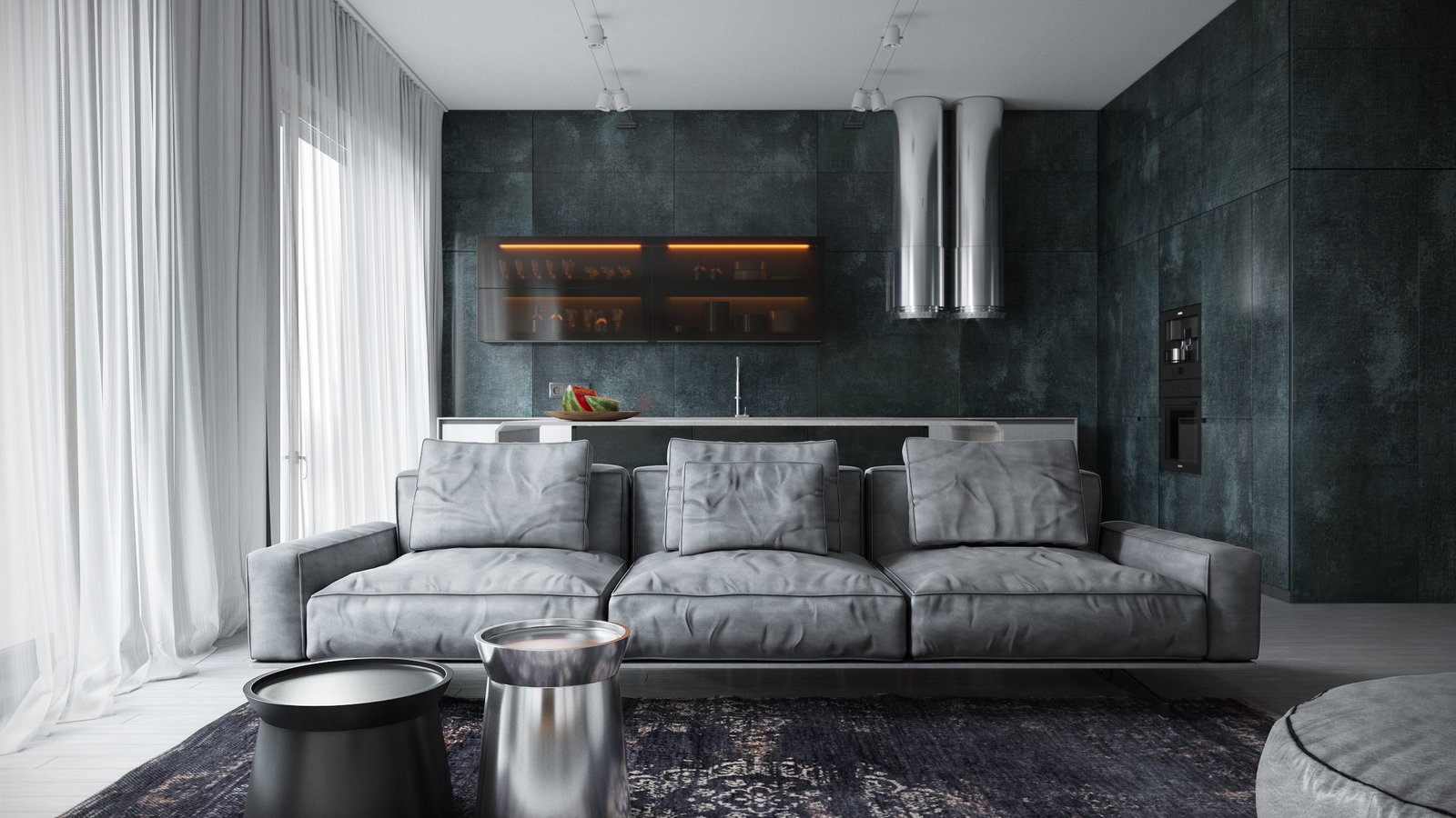 Фотография: Гостиная в стиле Современный, Квартира, Минимализм, Проект недели, Москва, 4 и больше, Более 90 метров, Монолитно-кирпичный, Павел Личик, Анастасия Иванова, Kameleono, ЖК «Резиденции Сколково» – фото на INMYROOM