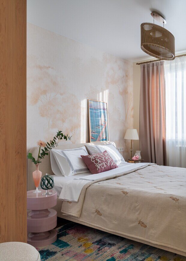 Фотография: Спальня в стиле Современный, Квартира, Проект дня, Москва, П-44, Панельный дом, 2 комнаты, 40-60 метров, Анна Бибишева – фото на INMYROOM