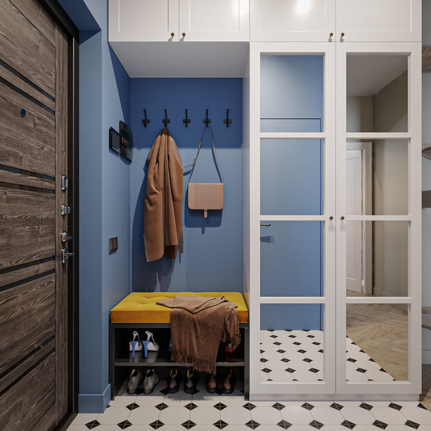 Фотография: Прихожая в стиле Скандинавский, Современный, Квартира, Проект дня, Санкт-Петербург, 2 комнаты, 60-90 метров, Анна Иноземцева – фото на INMYROOM