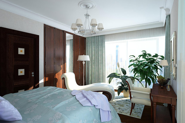 Фото из портфолио Классическая спальня в фиолетово-зеленых тонах – фотографии дизайна интерьеров на INMYROOM