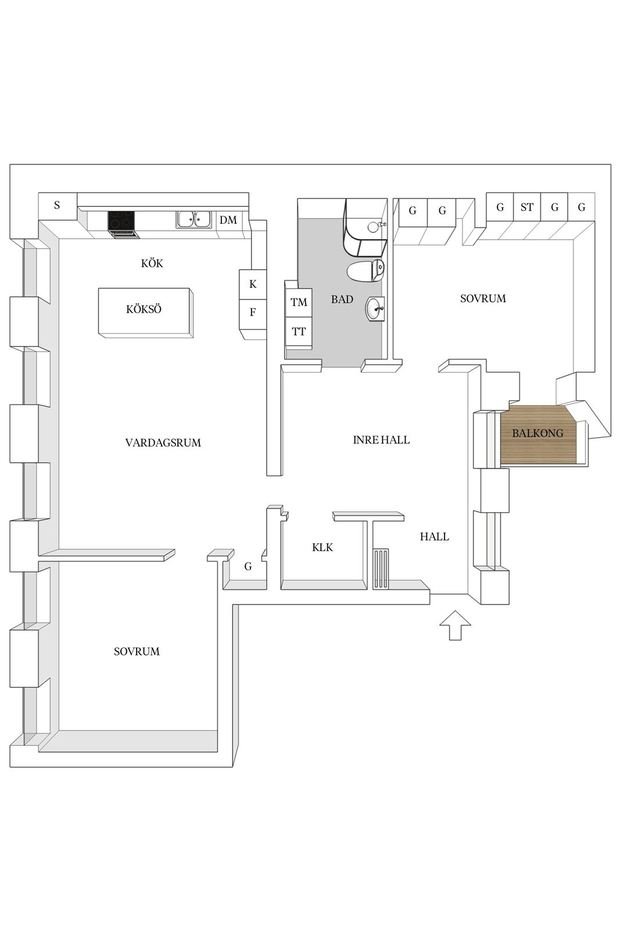 Фото из портфолио Lilla Drottninggatan 4A – фотографии дизайна интерьеров на INMYROOM