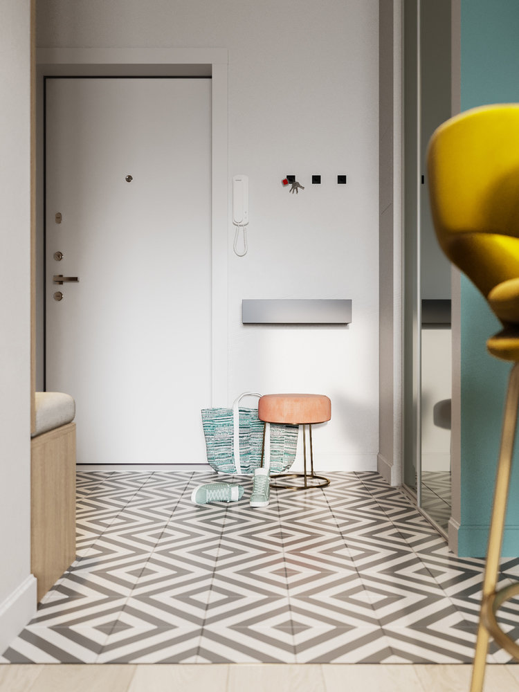 Фотография: Прихожая в стиле Скандинавский, Современный, Квартира, Перепланировка, Москва, 1 комната, 40-60 метров, Яна Грошева – фото на INMYROOM Фотография: Прихожая в стиле Скандинавский, Современный, Квартира, Перепланировка, Москва, 1 комната, 40-60 метров, Яна Грошева – фото на INMYROOM