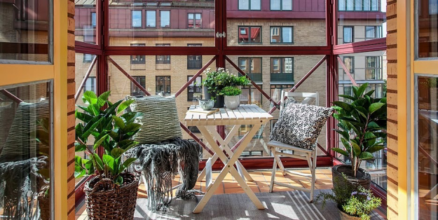 Фотография: Балкон, Терраса в стиле Скандинавский, Малогабаритная квартира, Квартира, Дома и квартиры, Ретро – фото на INMYROOM