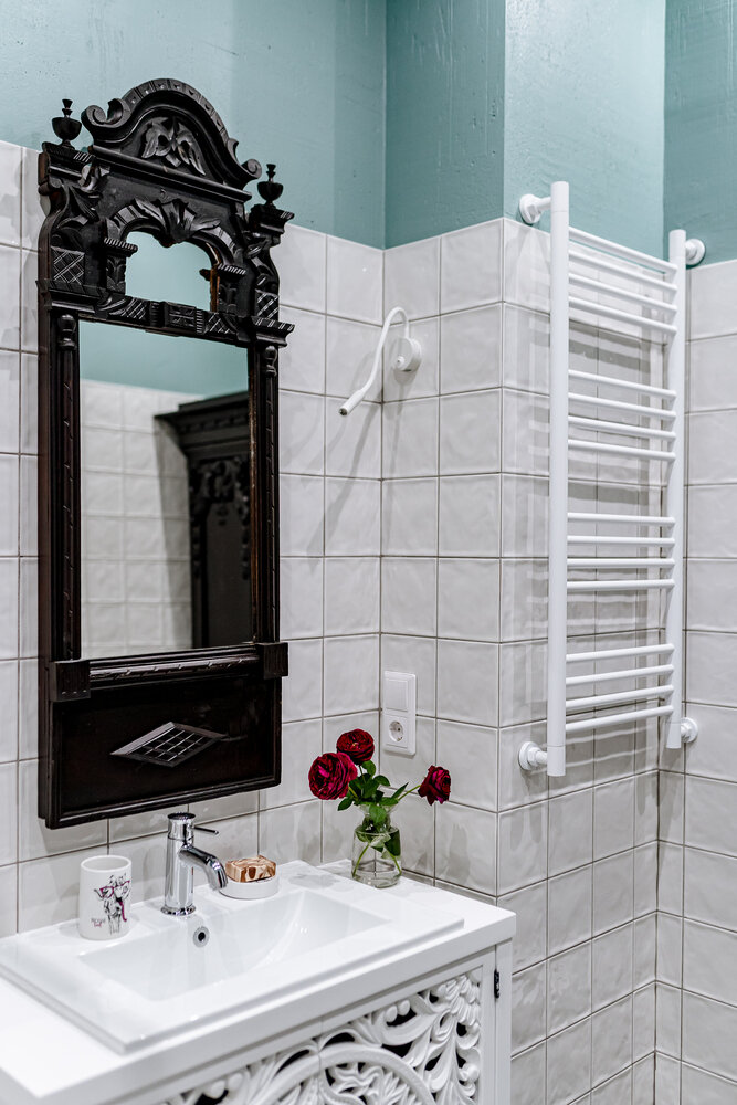 Фотография: Ванная в стиле Скандинавский, Эклектика, Проект дня, Москва, 2 комнаты, 60-90 метров, Винтажный, Ольга Хрипунова – фото на INMYROOM Фотография: Ванная в стиле Скандинавский, Эклектика, Проект дня, Москва, 2 комнаты, 60-90 метров, Винтажный, Ольга Хрипунова – фото на INMYROOM