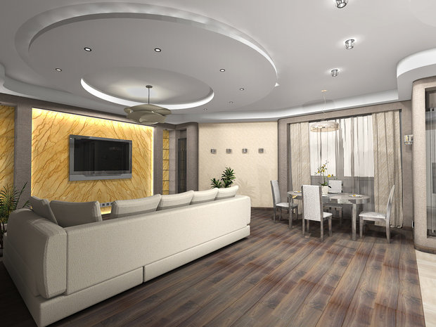 Фото из портфолио Дизайн гостиной и спальни в стиле фьюжн – фотографии дизайна интерьеров на INMYROOM